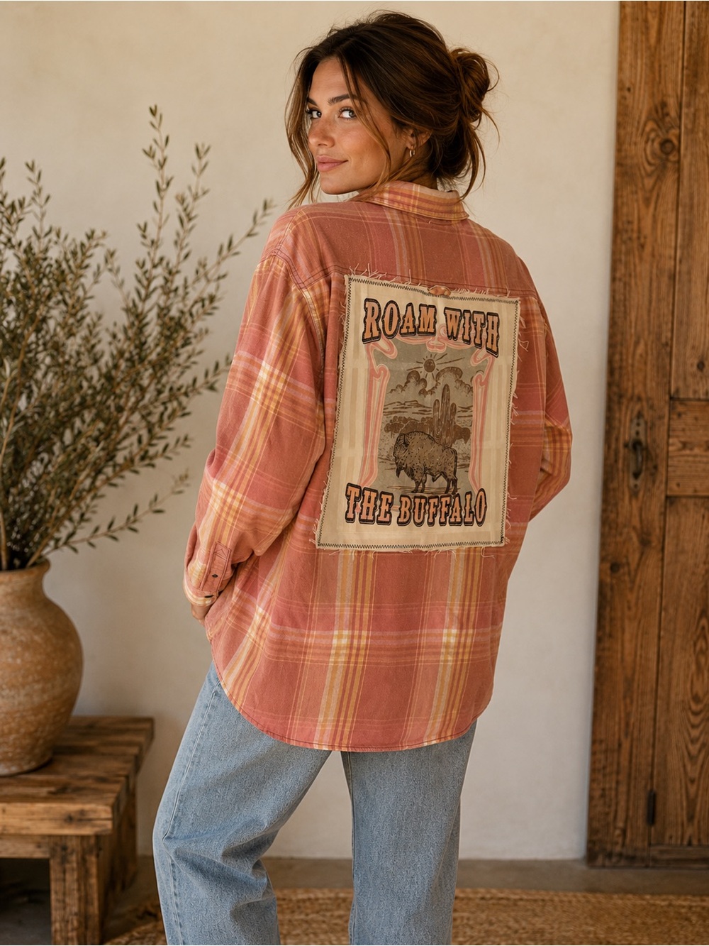 Upcycled Buffalo Plaid Flannel Shirt | L